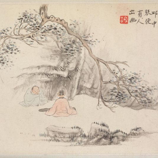 Album of Landscape Paintings Illustrating Old Poems: Listening to the Qin