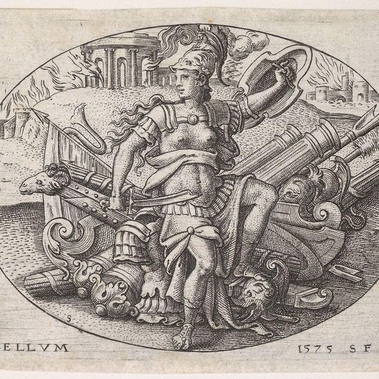 War: Bellona sits on a trophy of arms (La Guerre: Bellone assise sur un trophée d'armes)