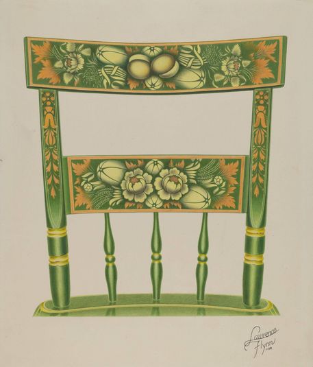 Back of Stencilled Chair