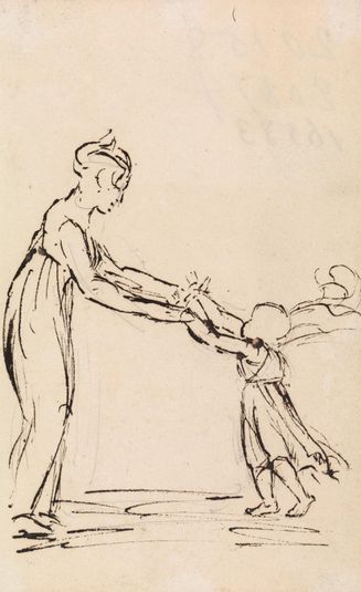 Study of a Woman and Child Playing