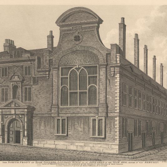The North Front of Sion College, London Wall as it Appeared in the Year 1800, Before it was Rebuilt