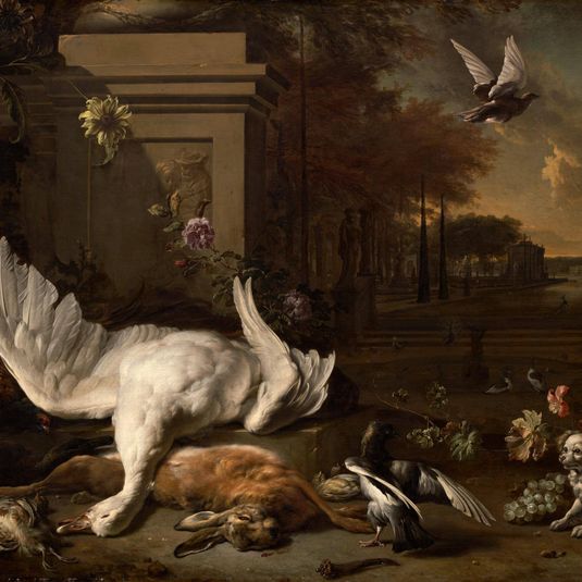 Still Life with Swan and Game before a Country Estate