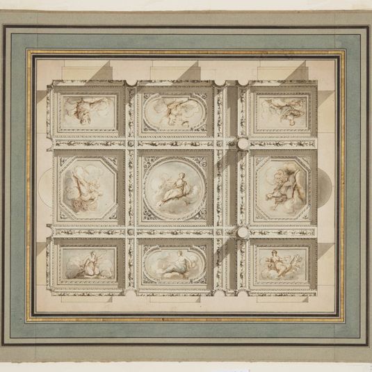 Design for a Coffered Ceiling, with the Muses