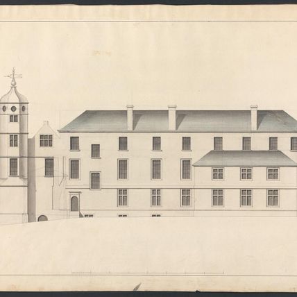 Cobham Hall, Kent: Elevation of Building with Turret at One End