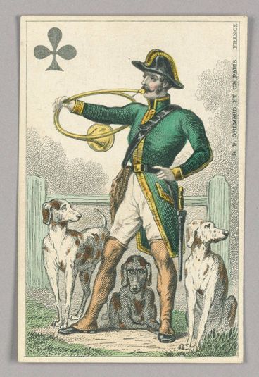 French Huntsman, Jack of Clubs from Set of "Jeu Imperial–Second Empire–Napoleon III" Playing Cards