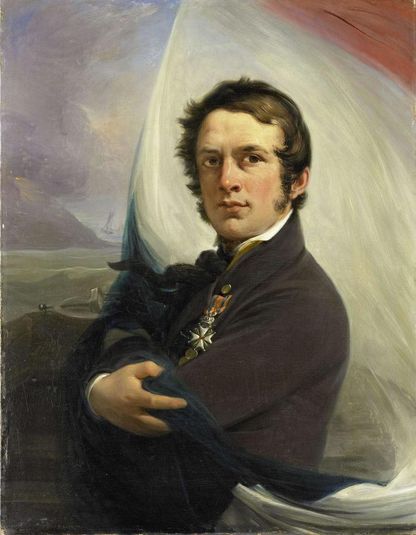 Jacob Hobein (1810-1888). Redder der Nederlandse vlag onder vijandelijk vuur, 18 maart 1831