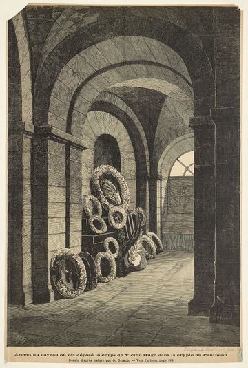 Aspect du caveau où est déposé le corps de Victor Hugo dans la crypte du Panthéon