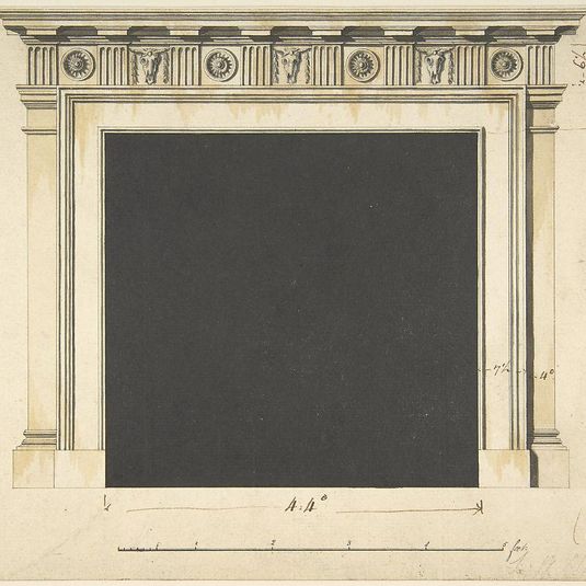 Design for a Chimneypiece with a Classical Cornice, for Ampthill Park, Bedfordshire, Dining Room