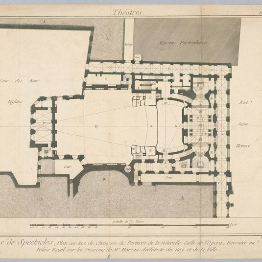 Plan of the Ground Floor and the Pit for an Opera House
