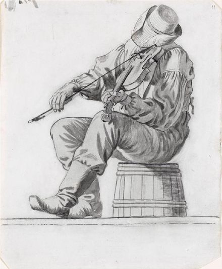 Fiddler (study for the Jolly Flatboatmen)