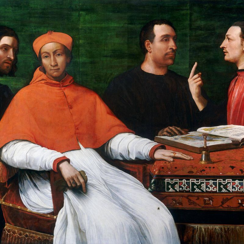 Cardinal Bandinello Sauli, His Secretary, and Two Geographers