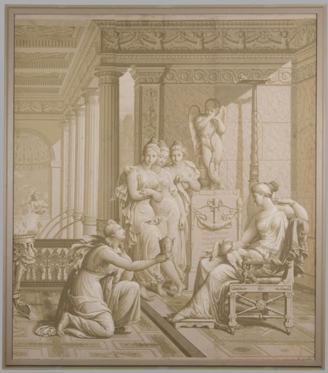 Wallpaper showing Psyche Presenting Venus with a Vase of Water from the Fountain of Youth