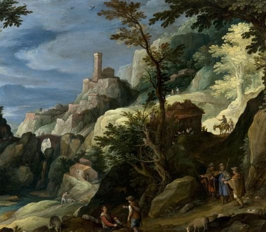 A Mountain Landscape with the Journey to Emmaus