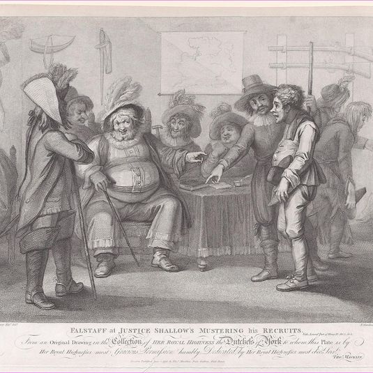 Falstaff at Justice Shallow's Mustering His Recruits (Shakespeare, Henry IV, Part II, Act 3, Scene 2)