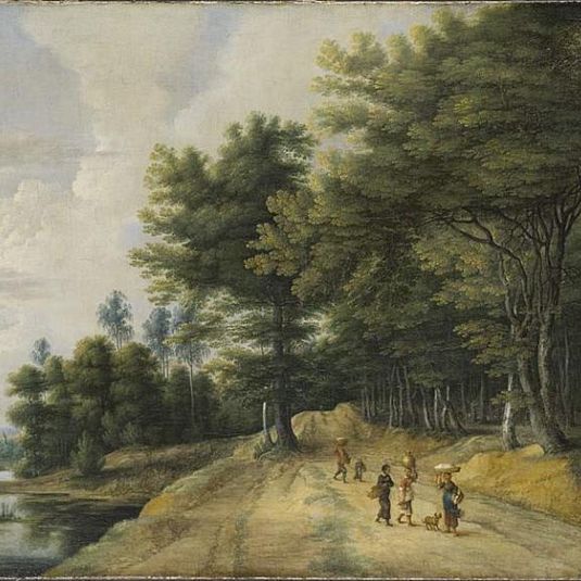Landscape with a Road through a Beech Forest