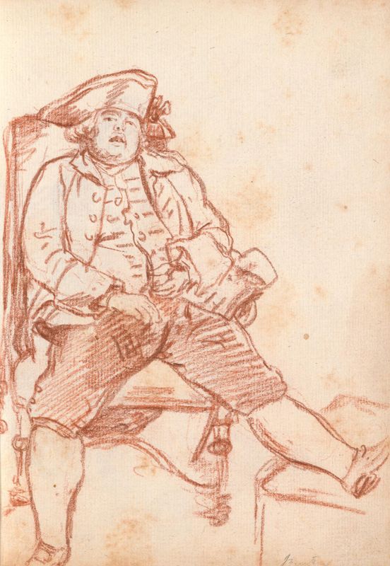 Mr. Burton Seated in an Armchair, His Left Foot on a Stool