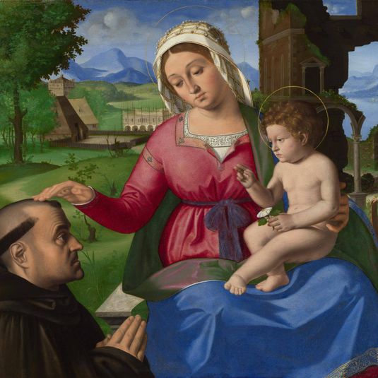 The Virgin and Child with a Tonsured Supplicant and Saint Catherine