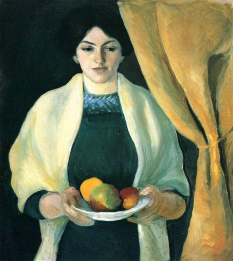 Porträtt med äpplen