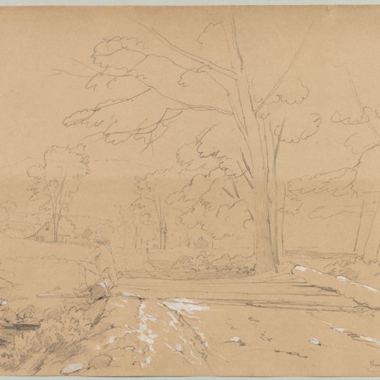 Landscape with Man Fishing, Conway, New Hampshire