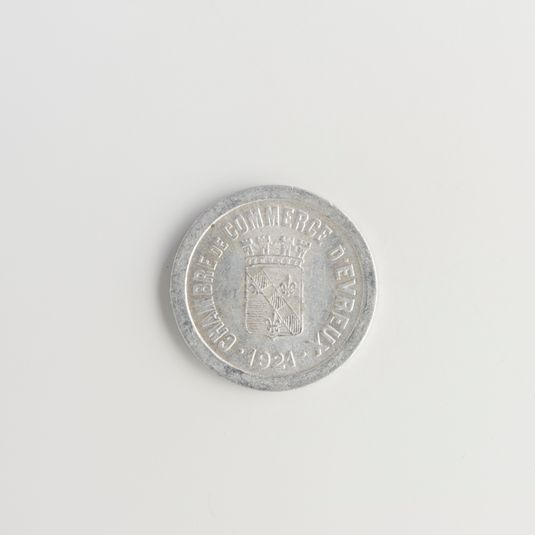 Bon pour 5 centimes de franc de la chambre de commerce d'Evreux, 1921