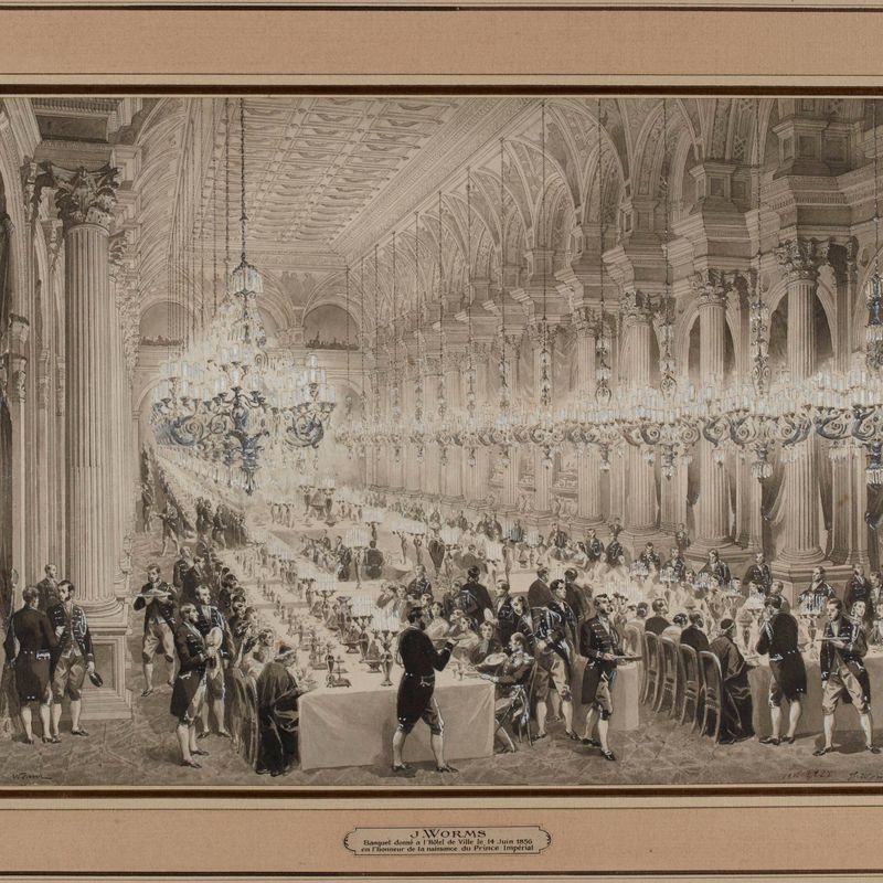 Banquet donné à l'Hôtel de Ville le 14 Juin 1856, en l’honneur de la naissance du Prince Impérial.