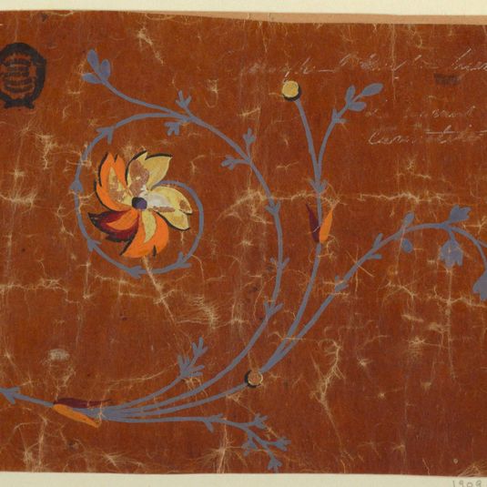 Design for a Woven Flower Scroll