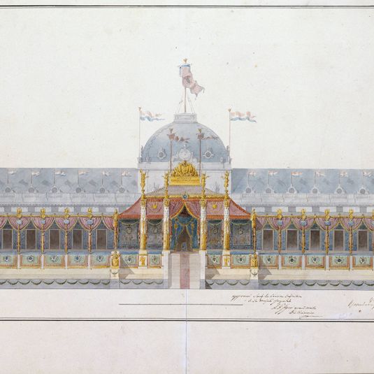 Tribune élevée au Champs de Mars pour la distribution des aigles, le 5 décembre 1804; Sacre et couronnement de Napoléon Ier.