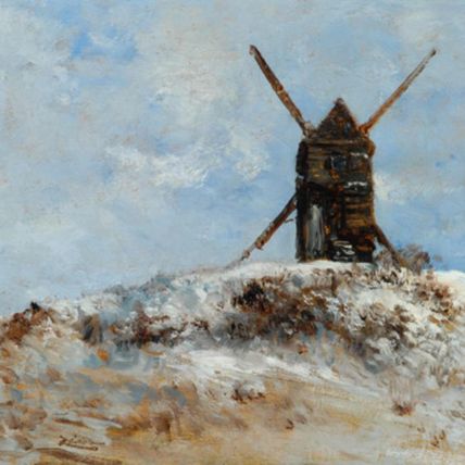 A Windmill:  effect of snow