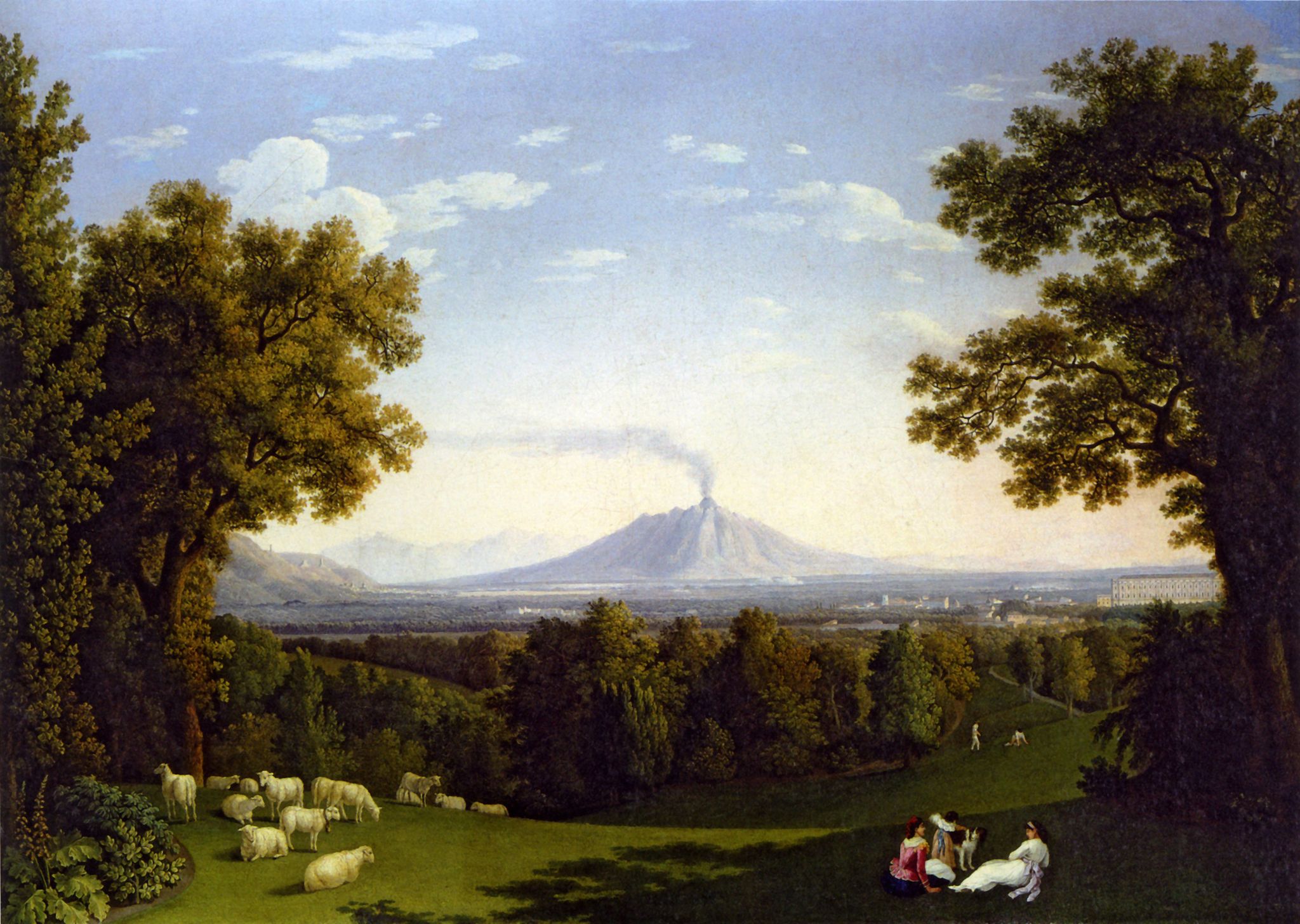 Landscape with the Palace at Caserta with the Vesuvius