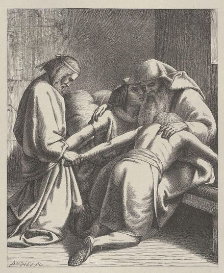 Jacob Blessing Ephraim and Manasseh (Dalziels' Bible Gallery)