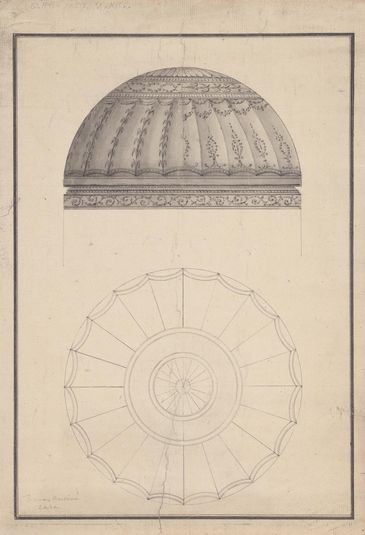 Plan and Elevation for the Decoration of a Circular Dome for Clifton Castle, York