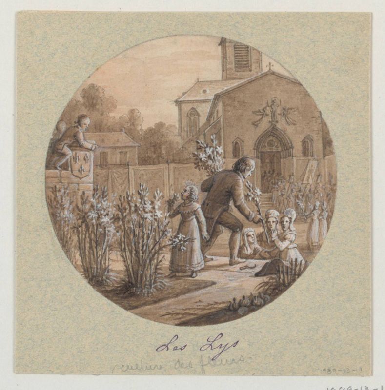 Design for a Painted Porcelain Plate, Les Lys (Lillies) from the Service de la Culture des Fleurs (Flower Cultivation Service)