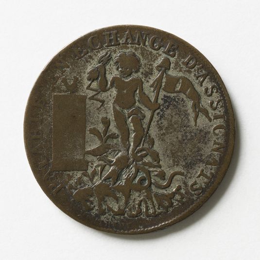 Monnaie particulière de trois sols, émise par la Caisse de Bonne Foi établie à Paris, 1791