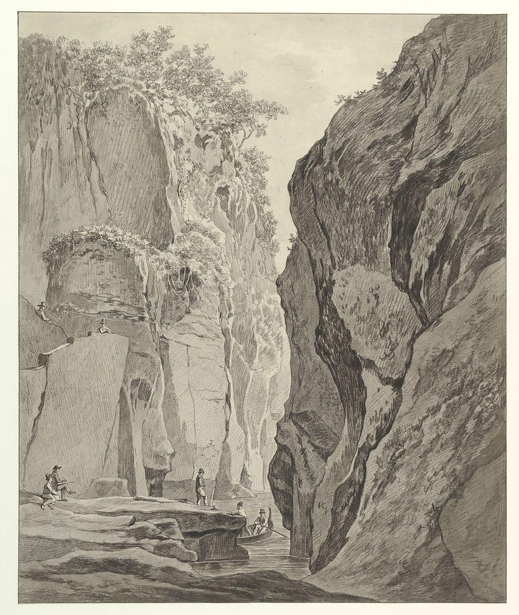Figures Boating in a Gorge near Sorrento