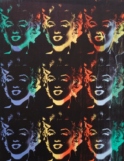 Nine Multicolored  Marilyns (Reversal Series)