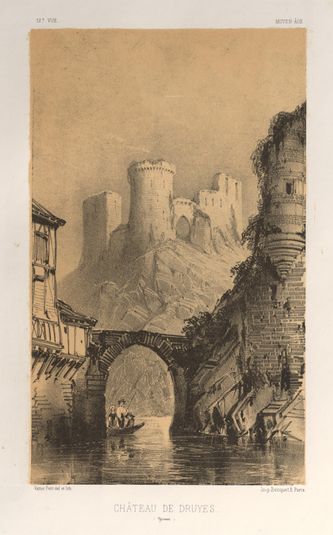 Architecture Pittoresque ou Monuments des xveme. Et xvieme. Siecles: Chateaux De France des XV et XVI Siecles: Pl. 12, Chateau De Druyes (Yonne)