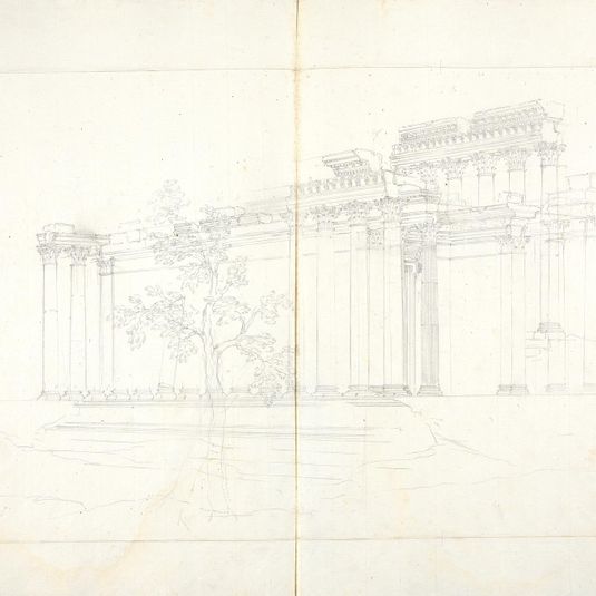 No. 1 Sketch of temple remains at Baalbec or Palmyra