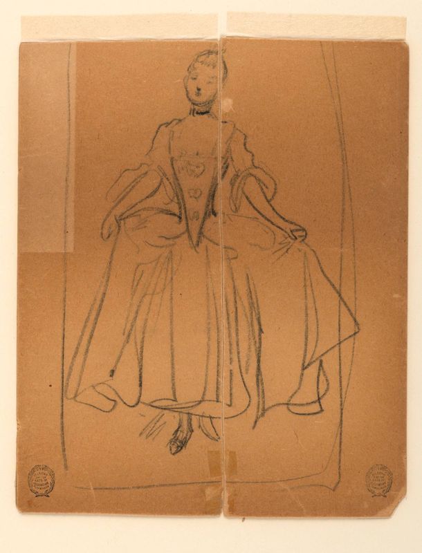Sketch of Woman in Period Costume
