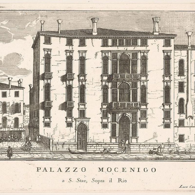 Plate 91: View of the Mocenigo Palace in Campo San Stae, Venice, 1703, from "The buildings and views of Venice" (Le fabriche e vedute di Venezia)