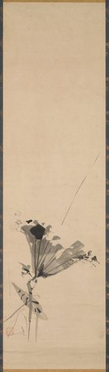 Kingfisher with Lotus and Reeds [left of a triptych of Zheng Huangniu, Kingfisher, and Wagtail]