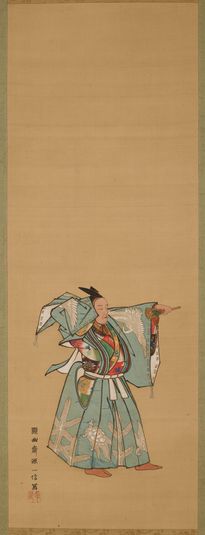 Sanbaso [left of a triptych of the Noh roles Senzai, Okina, and Sanbaso]