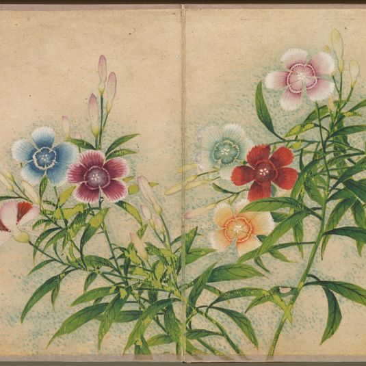 Desk Album: Flower and Bird Paintings (Pinks)