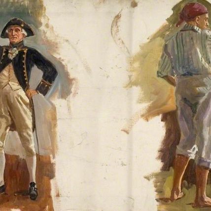 Sketches of Two Figures for 'The Founding of Australia'