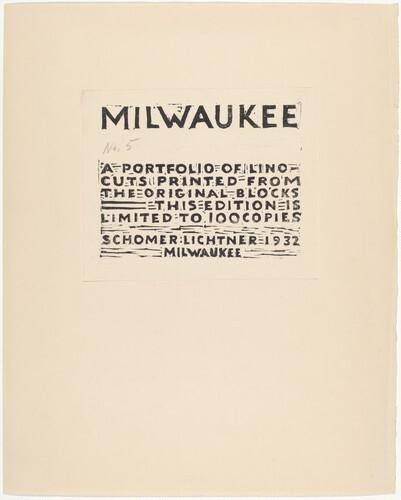 Frontispiece for Milwaukee Portfolio of Lino-cuts