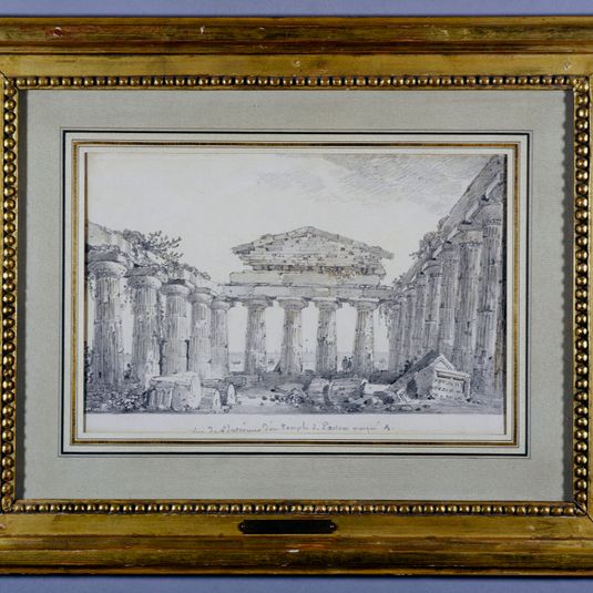 Vue intérieure du temple à Paestum