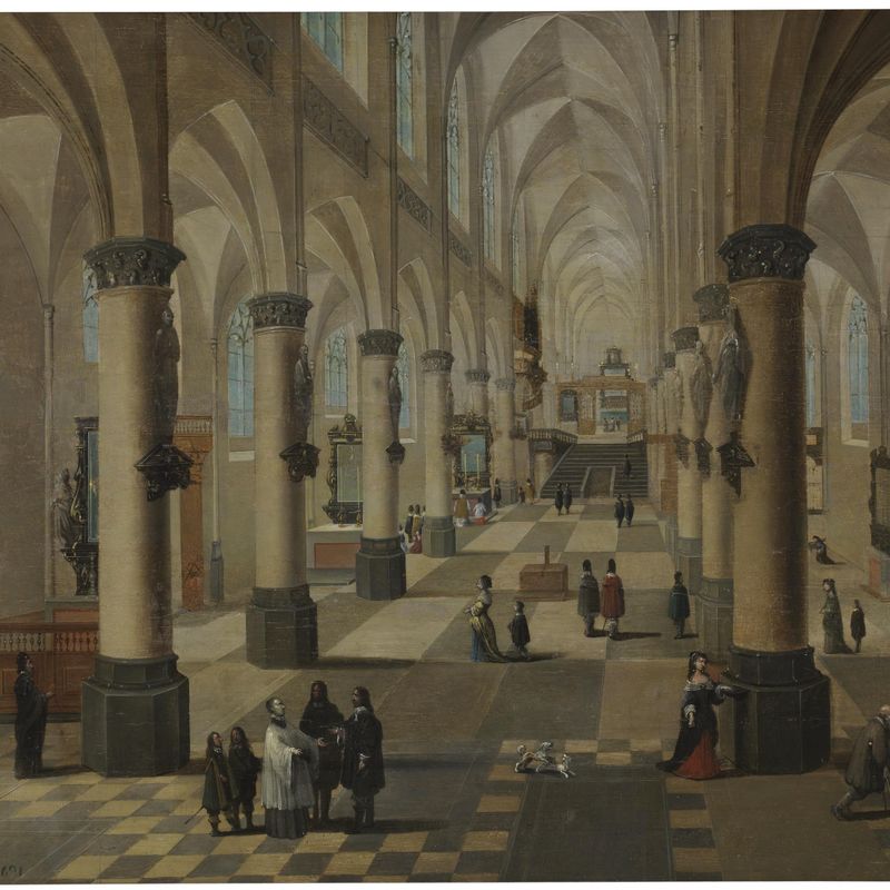 Interior of a church in Flanders