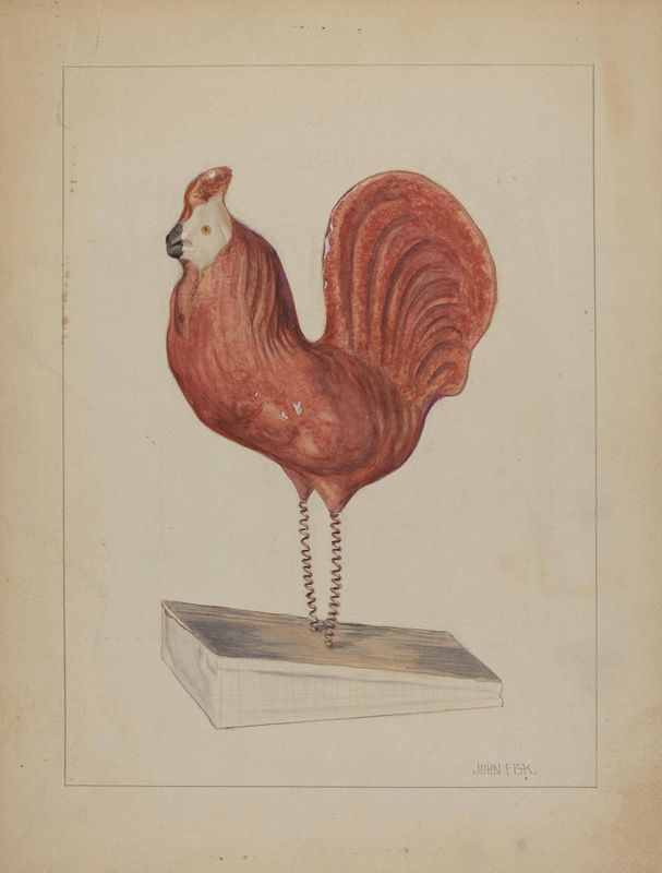 Pa. German Toy Bellows Rooster