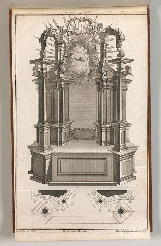 Design for a Monumental Altar, Plate n from 'Unterschiedliche Neu Inventierte Altäre mit darzu gehörigen Profillen u. Grundrißen.'