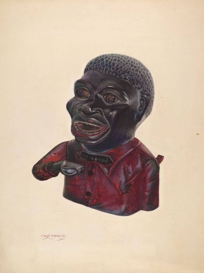 Cast Iron Toy Bank: "Jolly Nigger"
