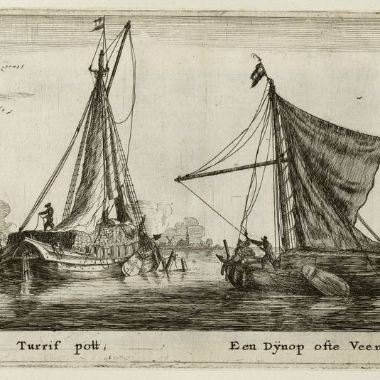 Divers bateaux et vues d'Amsterdam n°11 : Een Vriese Turrif pott (Hollstein 51)